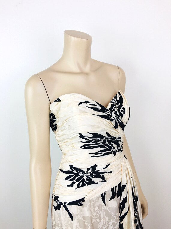 Vintage 1980s STRAPLESS Bustier GRECIAN PLEATED B… - image 7