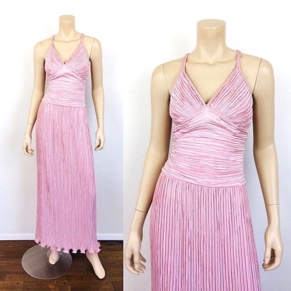 Vintage 1980s Blush PINK PLEATED GRECIAN McFadden
