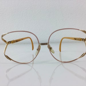 Vintage CHRISTIAN DIOR Big OVERSIZED Glasses / Sunglasses Gold & Pink Metal Frames image 2