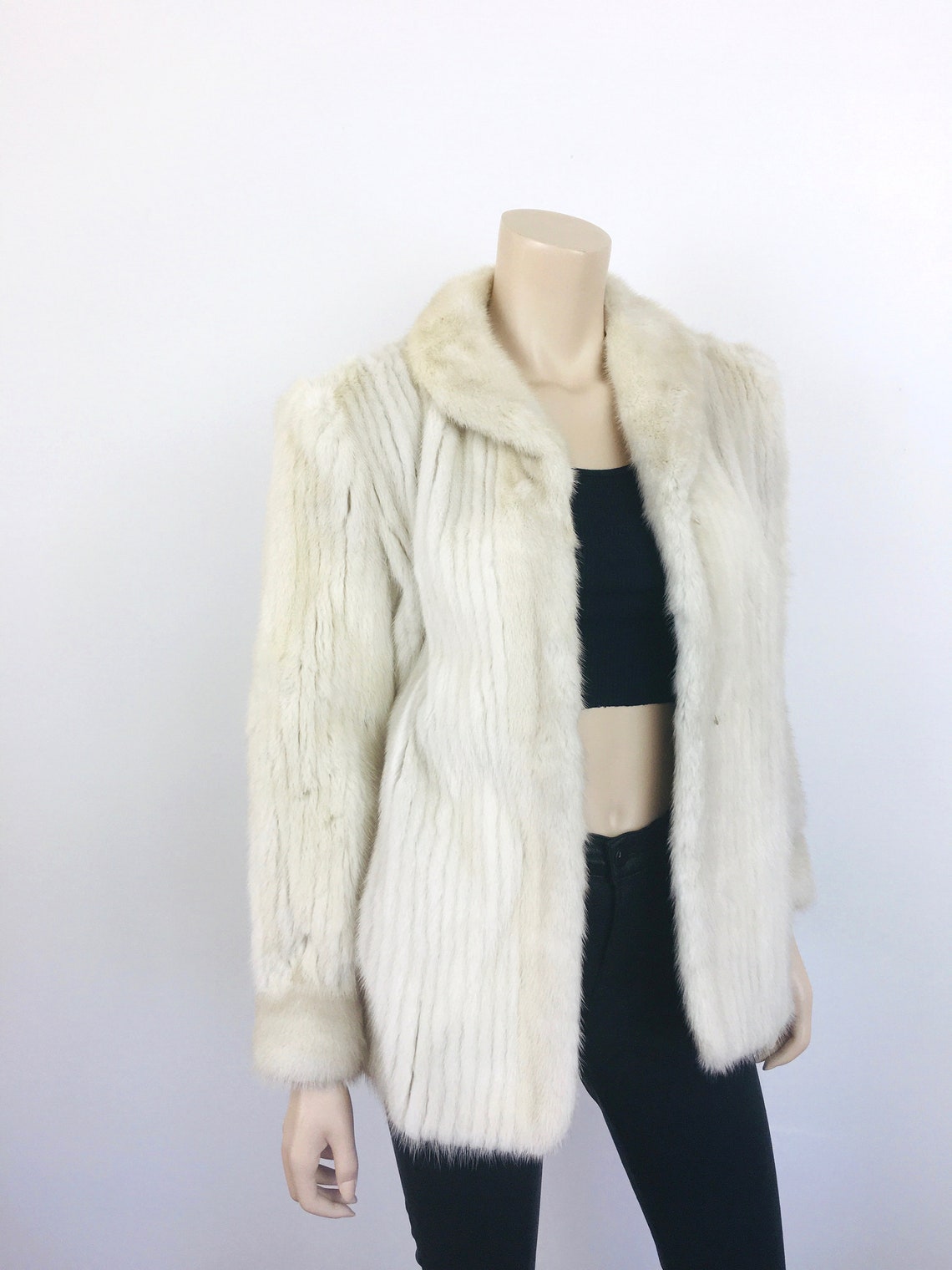 vintage white mink fur coat