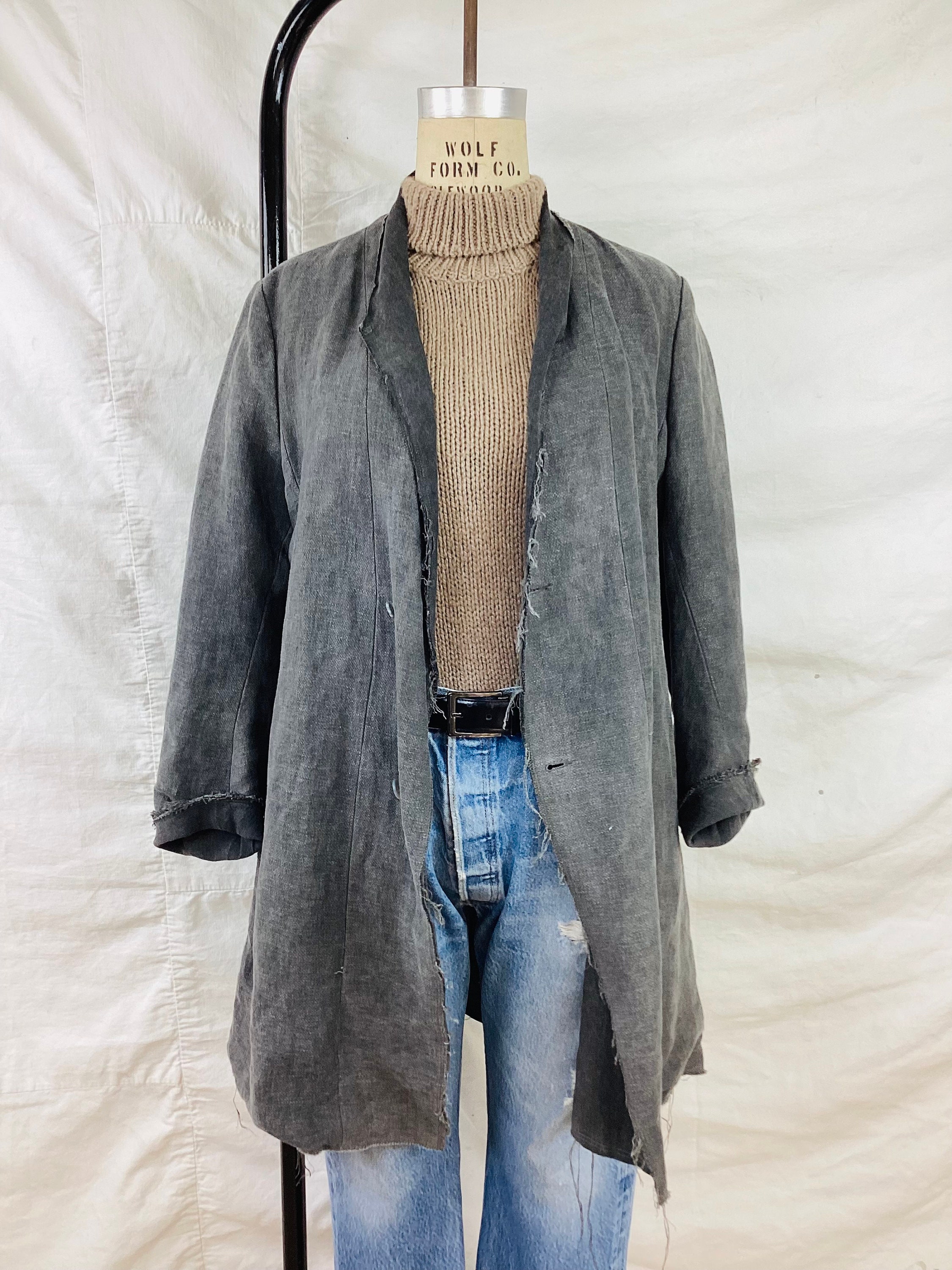argue ANTIQUE DUSTY DYE LINEN JAKET
