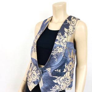 Vintage 1990s 40s Style BROCADE Drapes ANTIQUE Style Vest / Top Yvonne O'Gara image 4