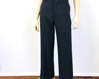 JUNYA WANTANABE Comme Des Garcons Charcoal Grey PINSTRIPE Menswear Inspired 2000s Trousers / Pants