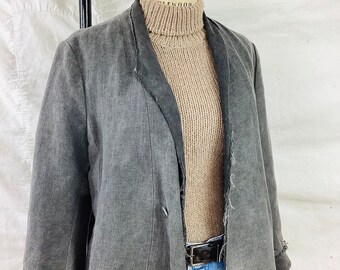 Poeme Bohemien リネンアトリエコート POEME BOHEMIEN Raw Edge Deconstructed Reversible Linen