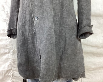 Poeme Bohemien リネンアトリエコート POEME BOHEMIEN Raw Edge Deconstructed Reversible Linen