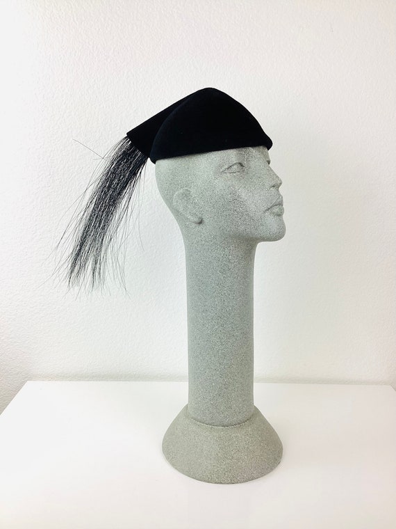 Vintage 1960s AVANT GARDE Black ZEBRA Hair Sculpt… - image 2