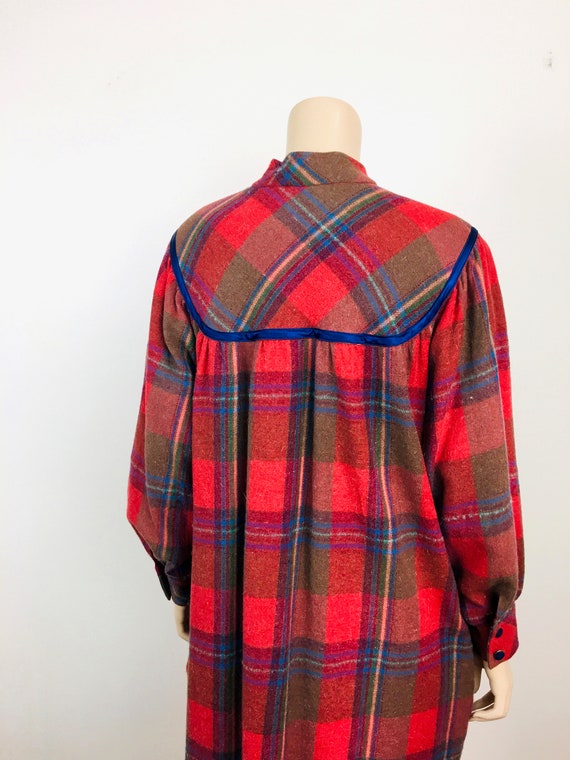 Vintage 1980s RED TARTAN PLAID Cottage Core Dress - image 10