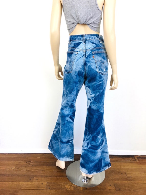 70s Vintage LEVIS BELL BOTTOM Denim Jeans Orange … - image 7