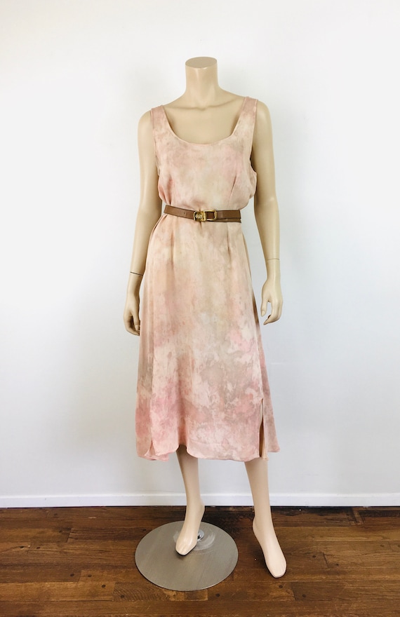 Vintage 1990s Muted TIE DYE Effect LOOSE Fit Crin… - image 2