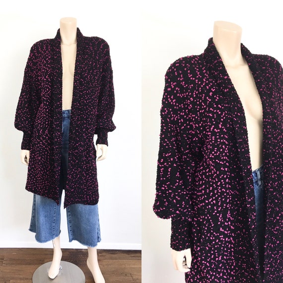1980s Vintage NUBBY Pink POLKA DOT Loose Fit / Ove