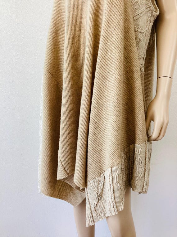 AGURI PATCHWORK Wool SWEATER Oversized Trapeze Ju… - image 4