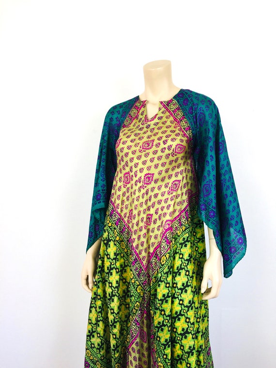 Vintage 1970s ADINI Style SILK PATCHWORK Scarf Hi… - image 6