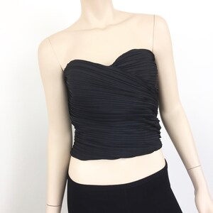 ARMANI Pleated Strapless BUSTIER CORSET Top with Bow Tie image 5