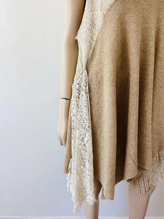 AGURI PATCHWORK Wool SWEATER Oversized Trapeze Ju… - image 8