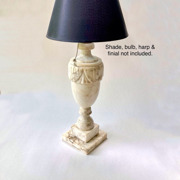 Vintage Italian Carved Marble Lamp, Stone Lamp, Grand Millennial Decor, Hollywood Regency, Traditional Elegant Decor, Urn Lamp