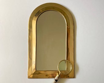 Vintage Moroccan Arched Brass Wall Mirror, Bohemian Decor, Minimal Simple Decor, Gallery Wall Mirror