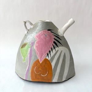 Vintage Artisan Face Teapot, Decorative Tea Kettle, Modern Handmade Ceramic, Abstract Pottery, Quirky Sculptural Teapot, Unique Pitcher