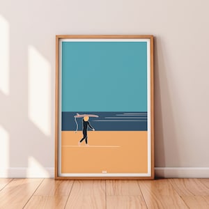 Beach Print, Giclee Art, Surf Art, Surf Print, Air BnB, Home Decor, Beach Art, Surfboard Print, Wall Art, A3, A4