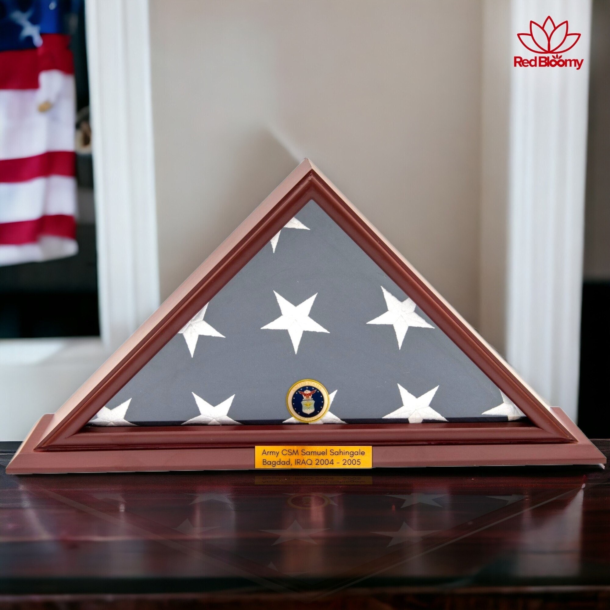 Custom Air Force Flag Display Case, Small Base, Veteran Gift, Memorial ...