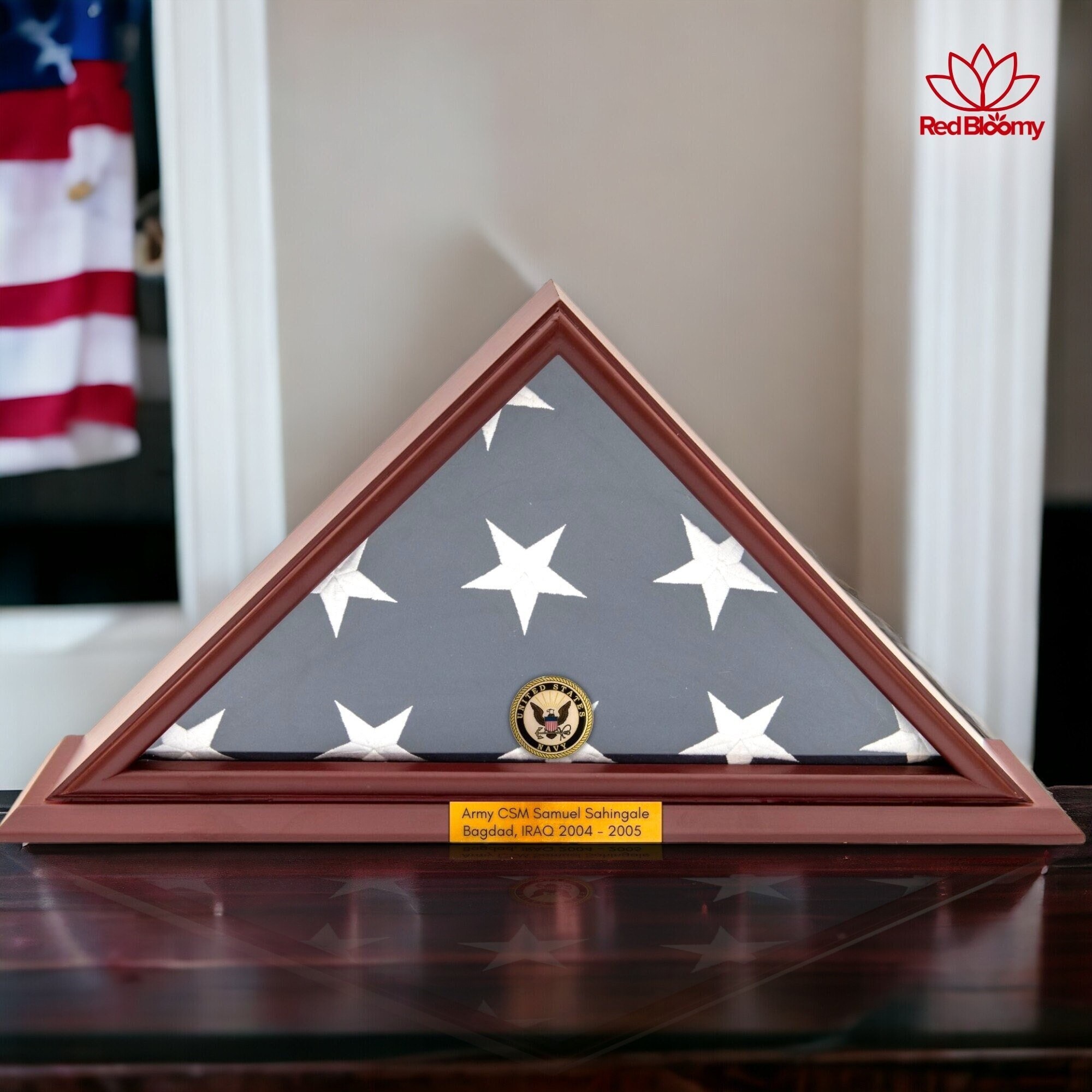 Custom Navy Flag Display Case, Small Base Display Case, Burial Flag ...