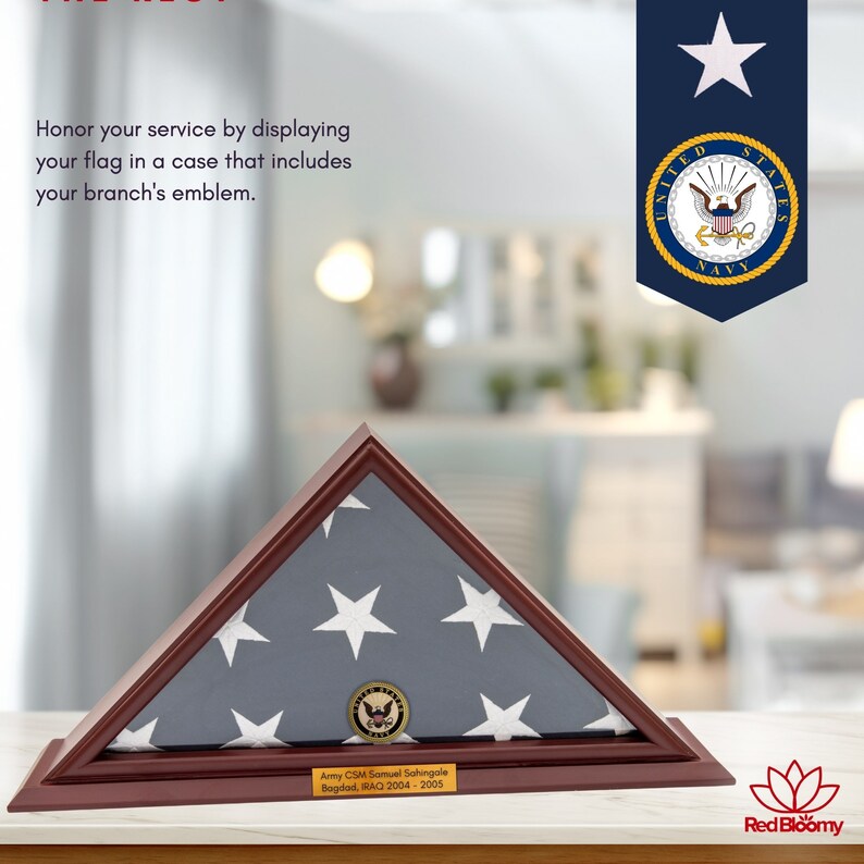 Custom Navy Flag Display Case, Small Base Display Case, Burial Flag ...