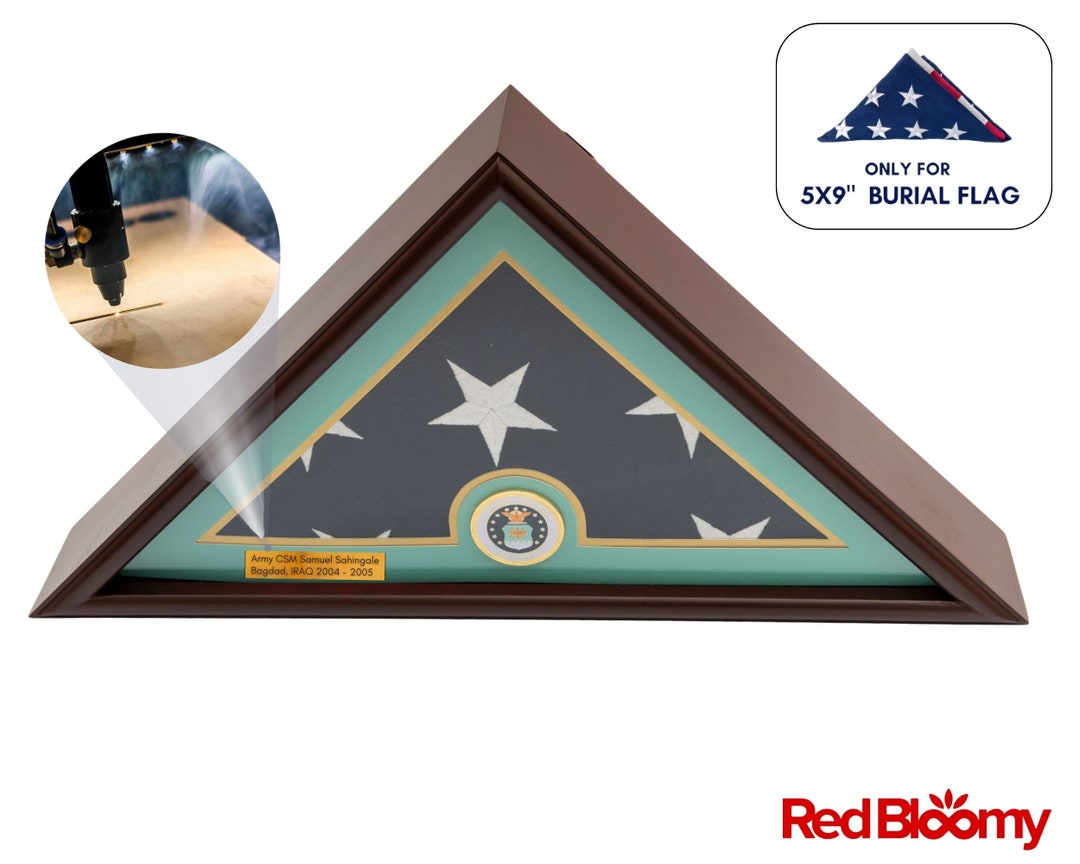 Custom Air Force Flag Display Case, Veteran Gift, Army Gift, Memorial ...