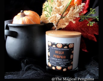 Pumpkin Spice Candle, Pumpkin Spice Coffee Highly Scented Soy Wax Candle, Autumn Fall Halloween Candle, Glass Tumbler Jar, Cosy Candle