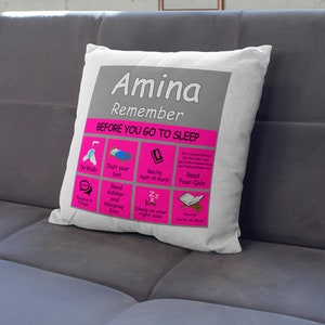 Customisable Block Sunnah Cushions Cover Only, Muslim Gift, Eid Gift, Children gift, Personalised Cushion cover, Sleeping/waking sunnah