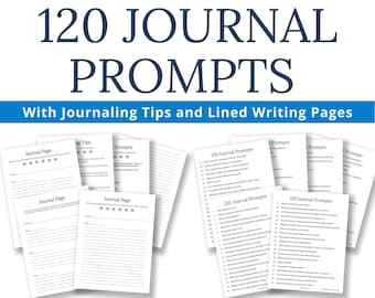 Self Care Journal Prompts, 120 Writing Prompts Printable, Digital Download, Personal Growth