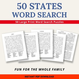 50 Großdruck-Wortsuchrätsel für Senioren und Erwachsene, Ausgabe USA USA
