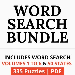 Word Search Puzzle Bundle for Adults, 335 Large Print Puzzles