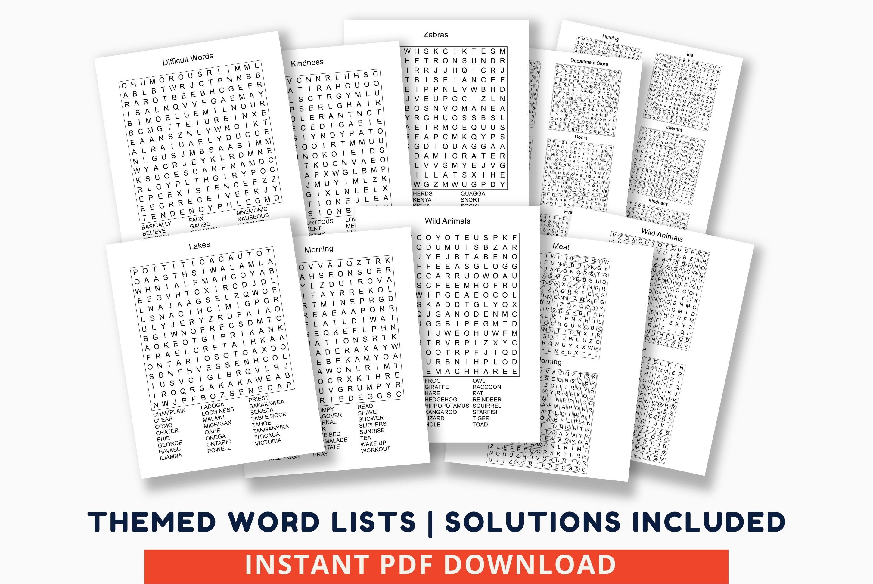Word Search Puzzle Bundle for Adults, 335 Large Print Puzzles - Etsy