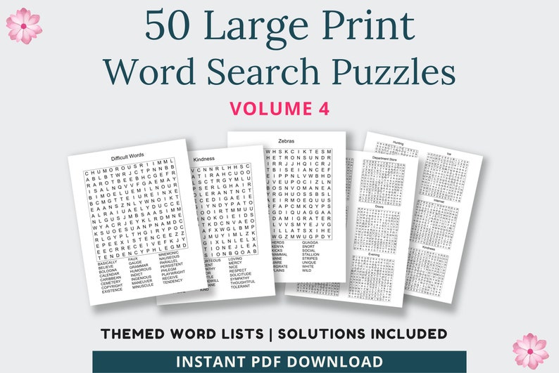 Large print wordsearch
