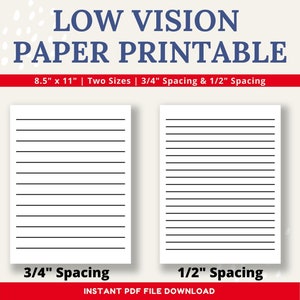 Low Vision Paper Printable