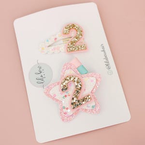 Geburtstagsabzeichen und Clip-Set, Geburtstagszahlenstift, rosa Geburtstagszahl, Geburtstagsabzeichen, Zahlenabzeichen