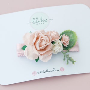 Pink Flower girl hair clip, Flower hair clip, Floral hair clips, flower girl hair, wedding hair, bridal