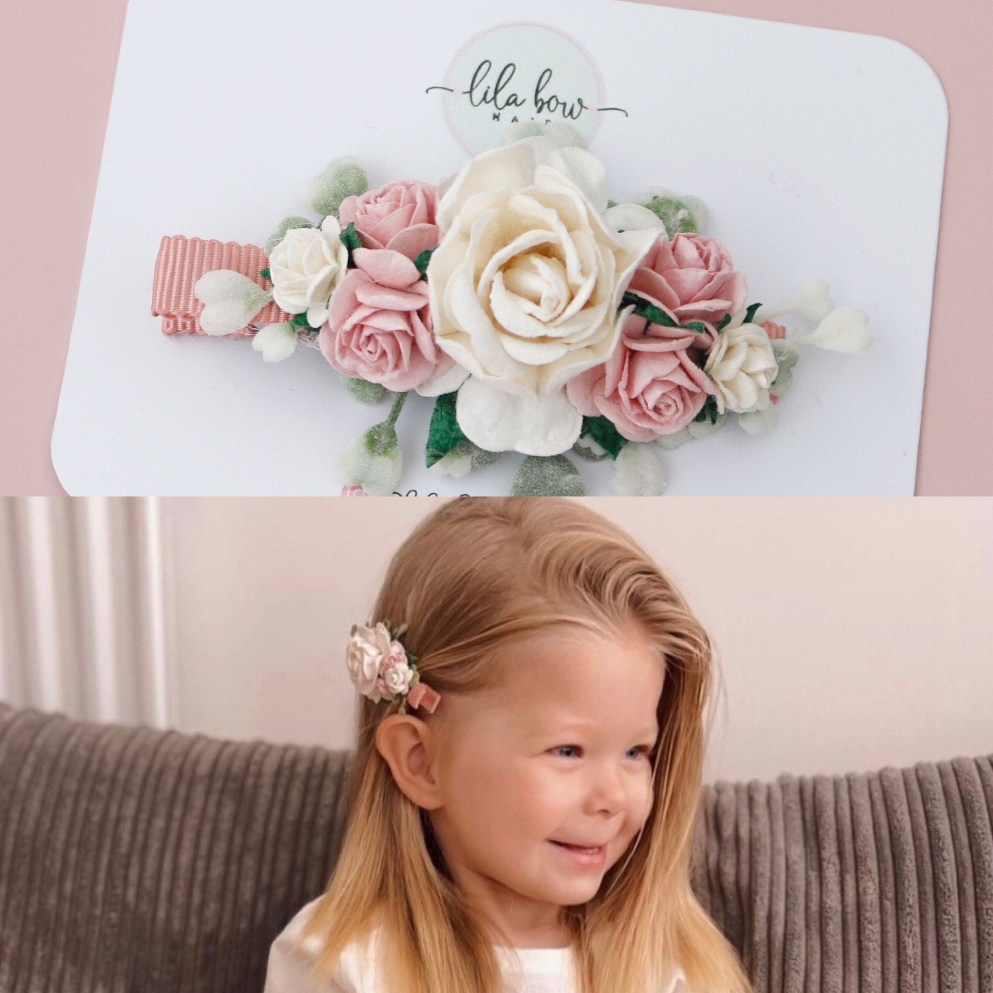 Fiocco per Capelli Bambina in Velluto, Chiusura Forcina a Coccodrillo, Elegante e Versatile (Blu