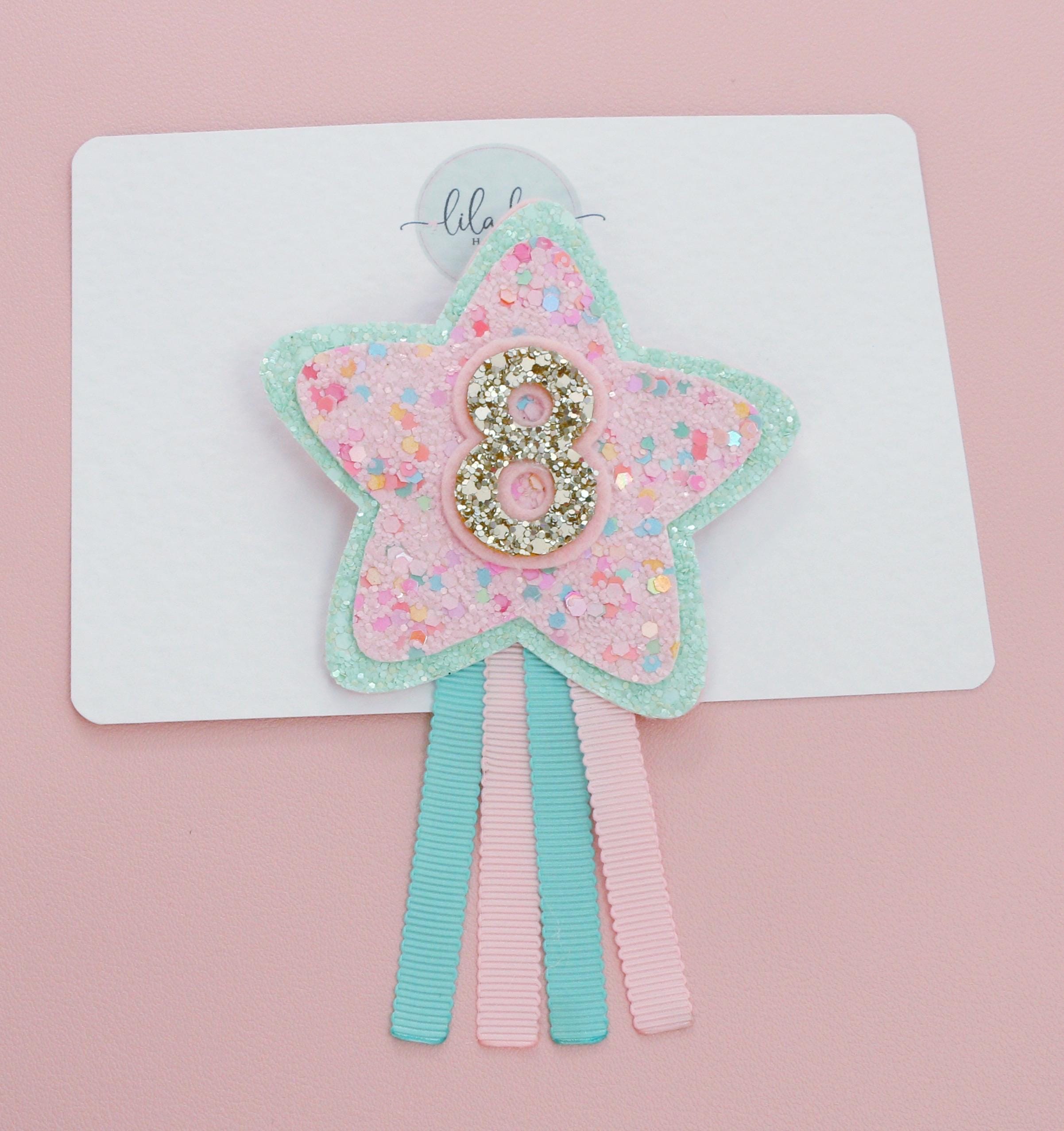 Fiocco Per Capelli Scintillante Rosa E Argento Per Compleanno - Foto 3