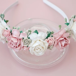 Dusky Pink Flower Headband Bridesmaid Flower Girl Hair Accessory ...