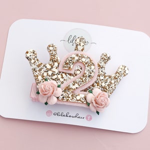 Princess Birthday Bow - Birthday Princess Headband - Birthday Hair Clip - 1st Birthday, 2nd Birthday etc. Birthday gift - Birthday Bow