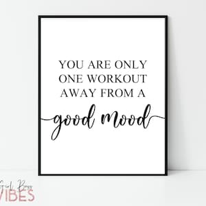 Gym Motivational Wall Decor, Fitness Printable Poster, Workout Quote for Decor, Inspirational Typography Wall Art