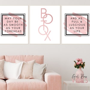 Blush Pink Botox Art, Botox & Fillers, Medspa Décor, Printable Wall Art, Plastic Surgery Office Art, Instant Download