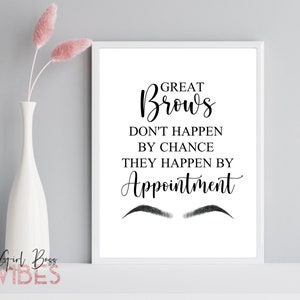 Brow Quotes, Microblading, Printable Wall Art, Eyebrow Wall Décor, Eyebrow Print