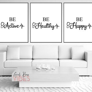 Health Posters, Medical Posters, Printable Wall Art, Doctor Office Decor, Be Healthy Quotes