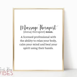 Massage Therapist Printable Wall Decor Download