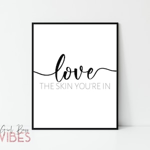 Love The Skin You're In - Salon Printable, Skincare Print, Esthetician Decor, Salon Print, Salon Decor Poster, Printable Wall Art