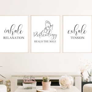 Reflexology Art Prints: Inhale Exhale Spa Decor (Instant Download)