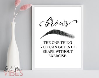 Brow Art Printable, Eyebrow Wall Décor, Download