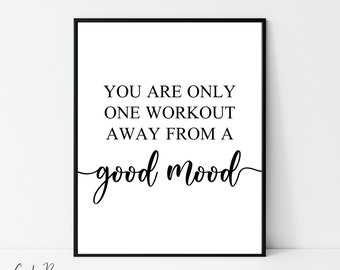Gym Motivation Print: Workout Quote, Inspirational Typography (Digital Download)
