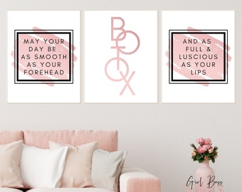 Blush Pink Botox Art, Botox & Fillers, Medspa Décor, Printable Wall Art, Plastic Surgery Office Art, Instant Download